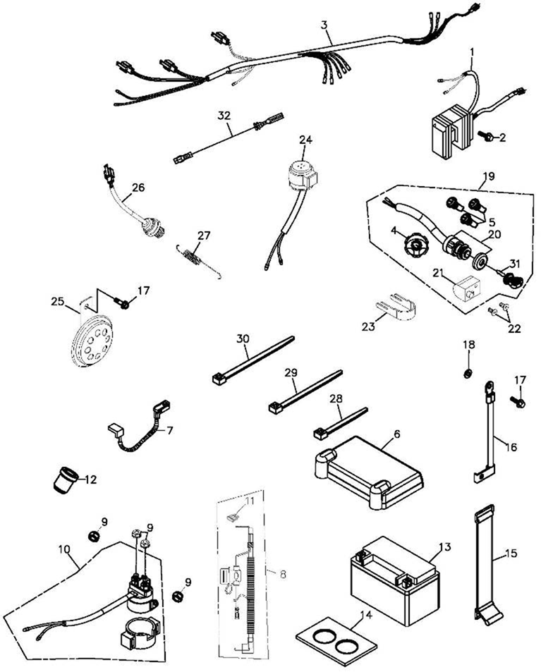 36. 501-F14A BATTERY & MAIN WARNESS ASS'Y
